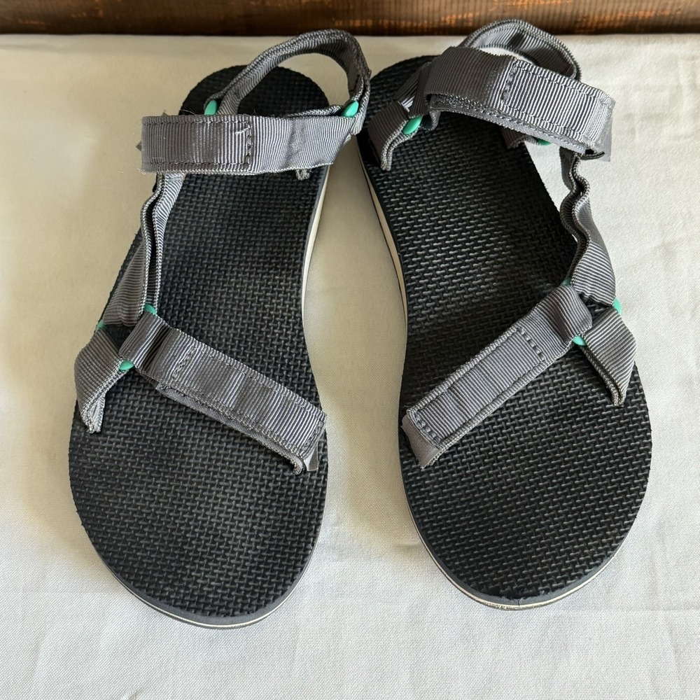 Teva Original Universal Gray & Teal Outdoor Hiking Sandals 1003987 Women's 10